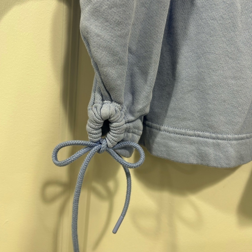 Aerie Offline Oversized Cropped Cinched side tie Sweatshirt Blue - Picture 7 of 10
